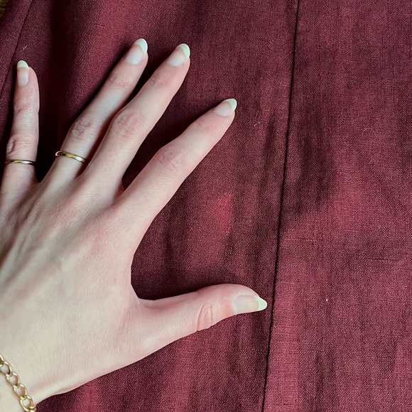 Butterfly Linen Tunic, Handmade Jacket with Frog Closures, Silk Appliqué - Picture 10 of 10